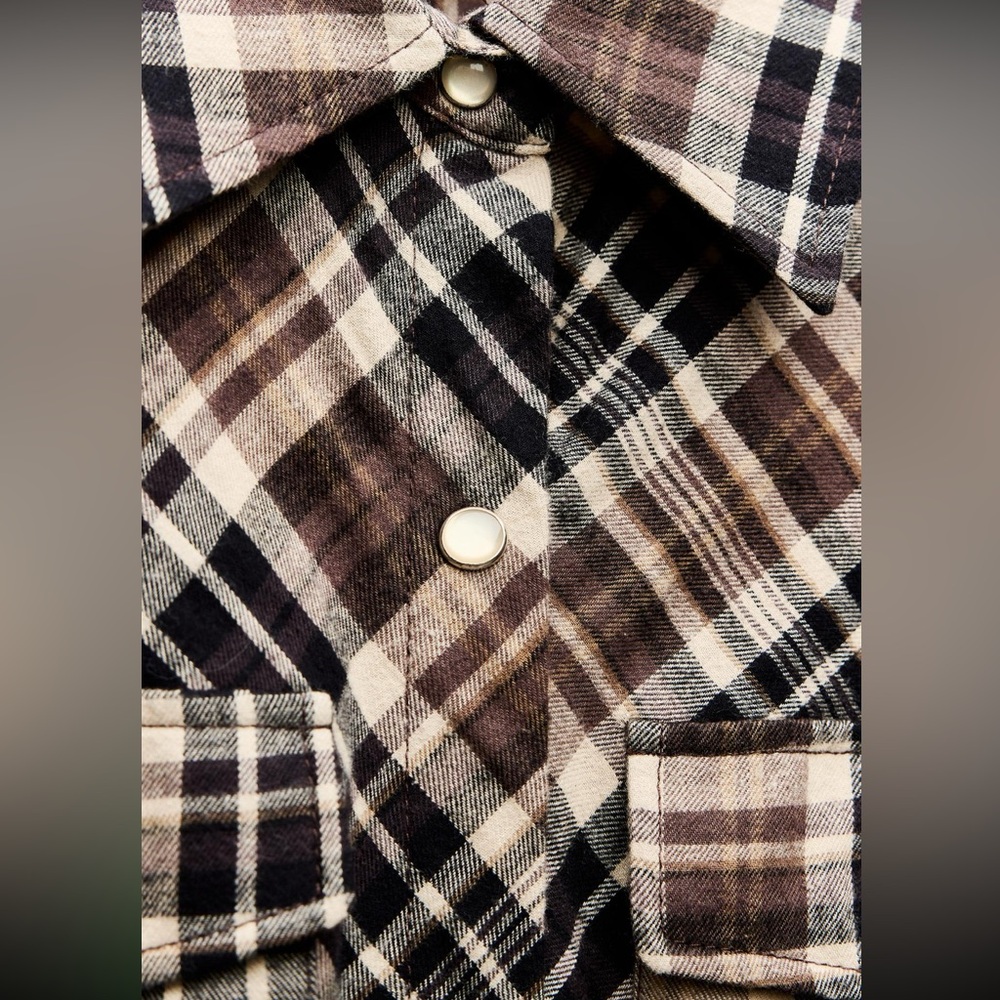 ZARA Plaid Shirt Dress ZARA 9282/060/121 194/020 - Picture 16 of 17